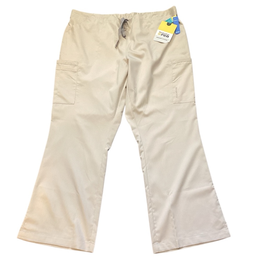 WonderWink Pro Women's Flare Leg Cargo Pant Khaki Color XL Petite NEW Style 5319